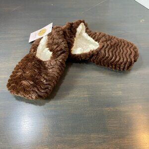 Auden Faux Fur Slipper Socks – Brown – Size M/L (8–10) – NWT